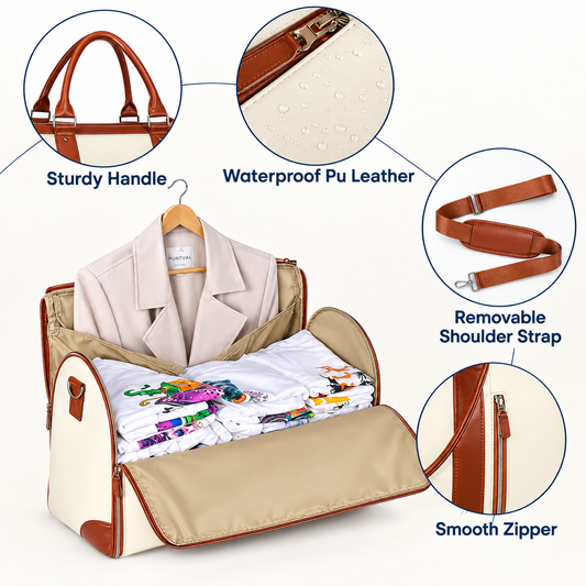 2-in-1 Convertible Travel Garment & Duffle Bag for Men & Women – 45L Weekender Carry-On
