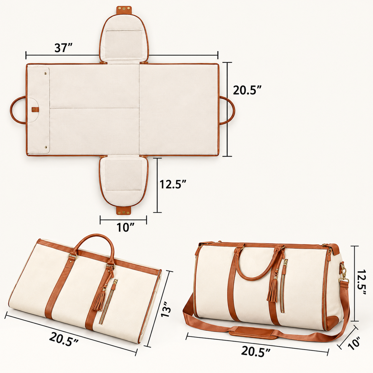 2-in-1 Convertible Travel Garment & Duffle Bag for Men & Women – 45L Weekender Carry-On